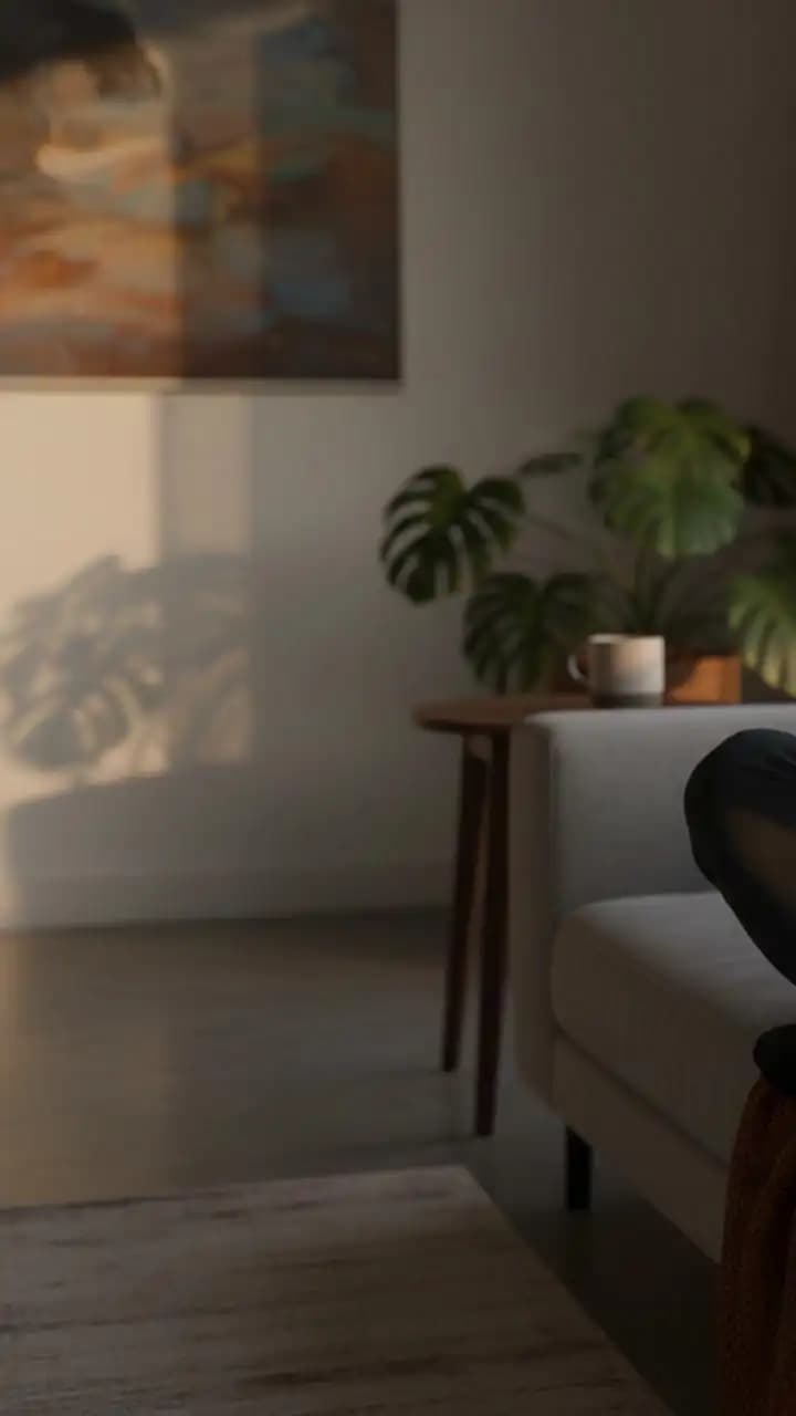 A quiet home moment reflecting modern digital connectivity