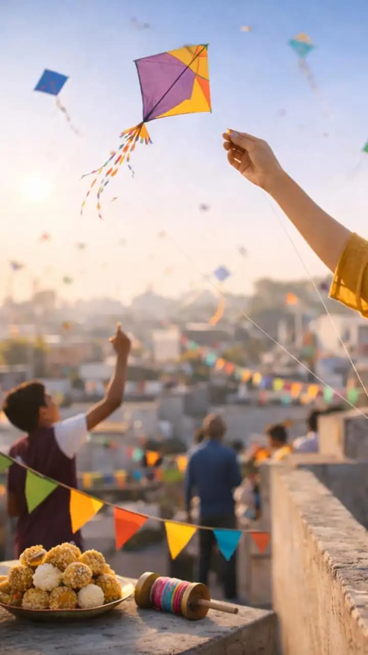 Visual story showing seasonal change and Makar Sankranti traditions