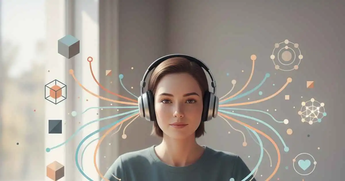 Professional listening to career podcasts for learning, focus, and career growth