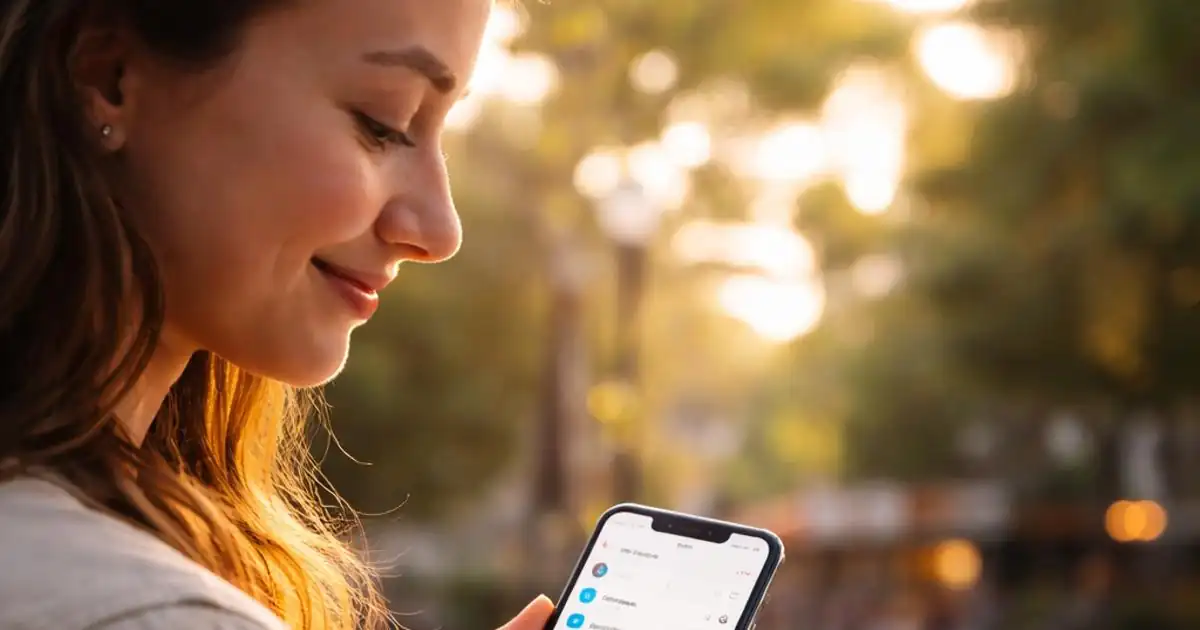 Person exploring hidden iPhone features in natural light