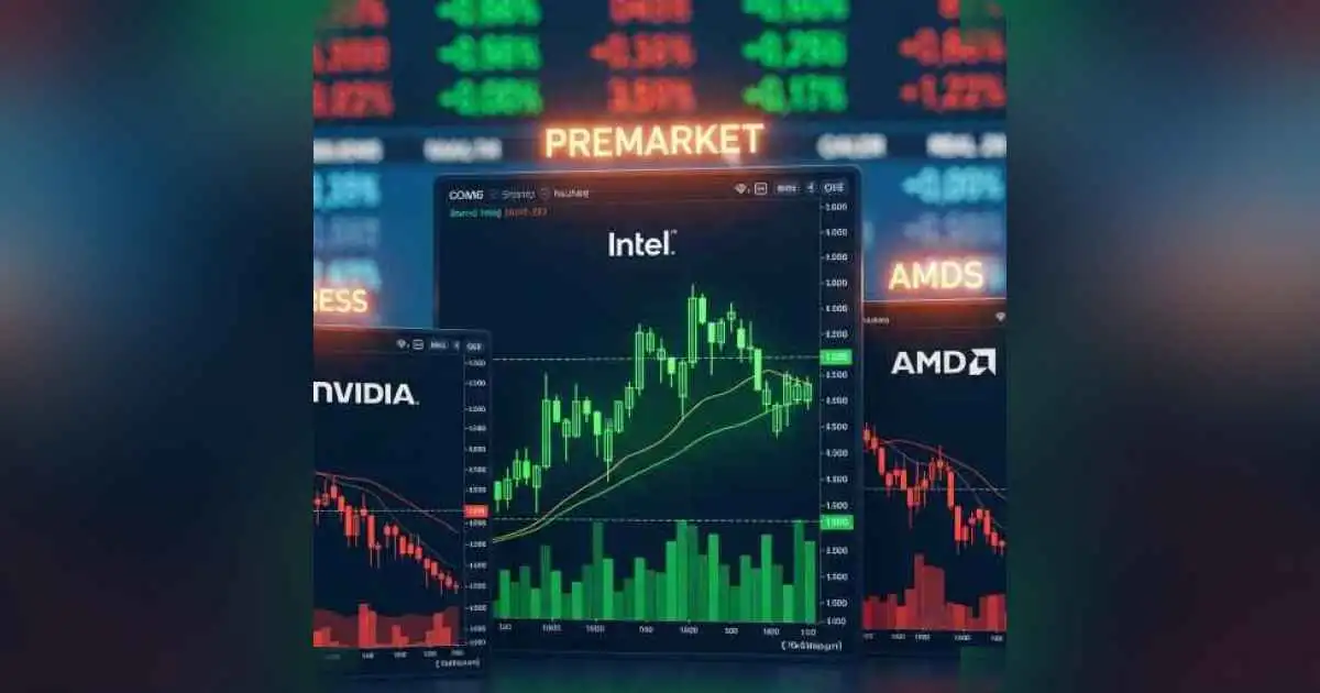 Intel vs Nvidia vs AMD stock price trend chart