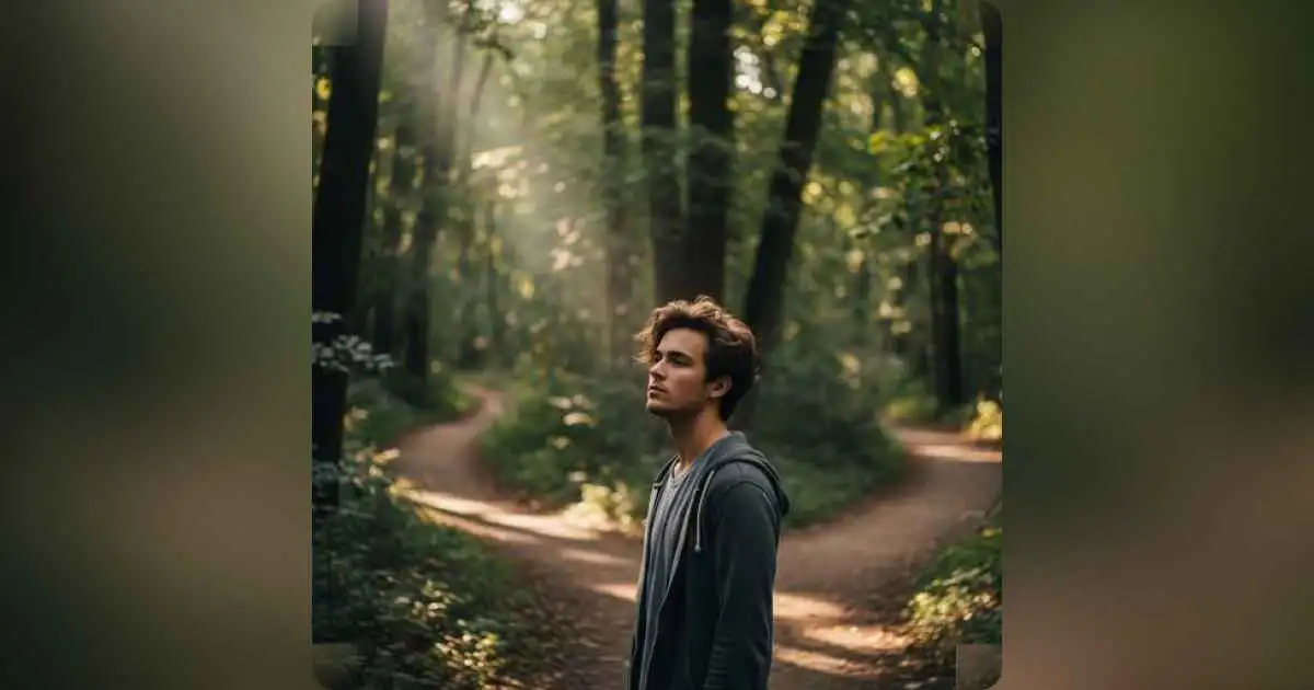 Person walking on a path that splits into many directions, symbolizing breaking from social norms