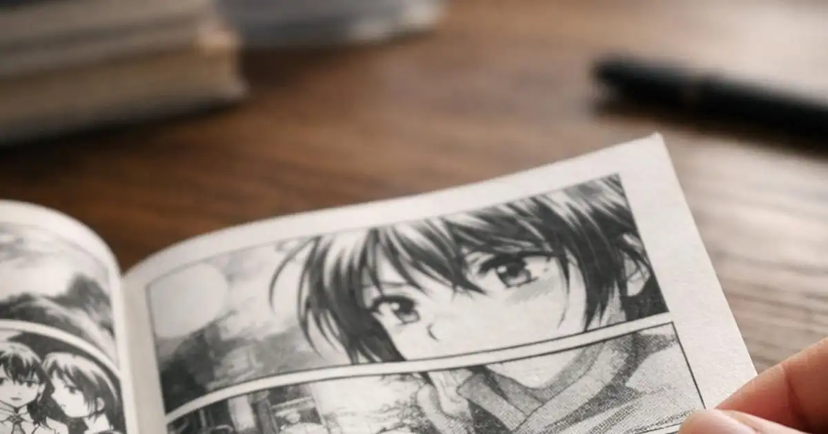 Close-up of manga paper texture and ink lines