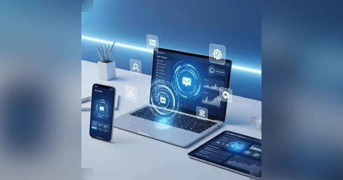 Smartphone with productivity app dashboard