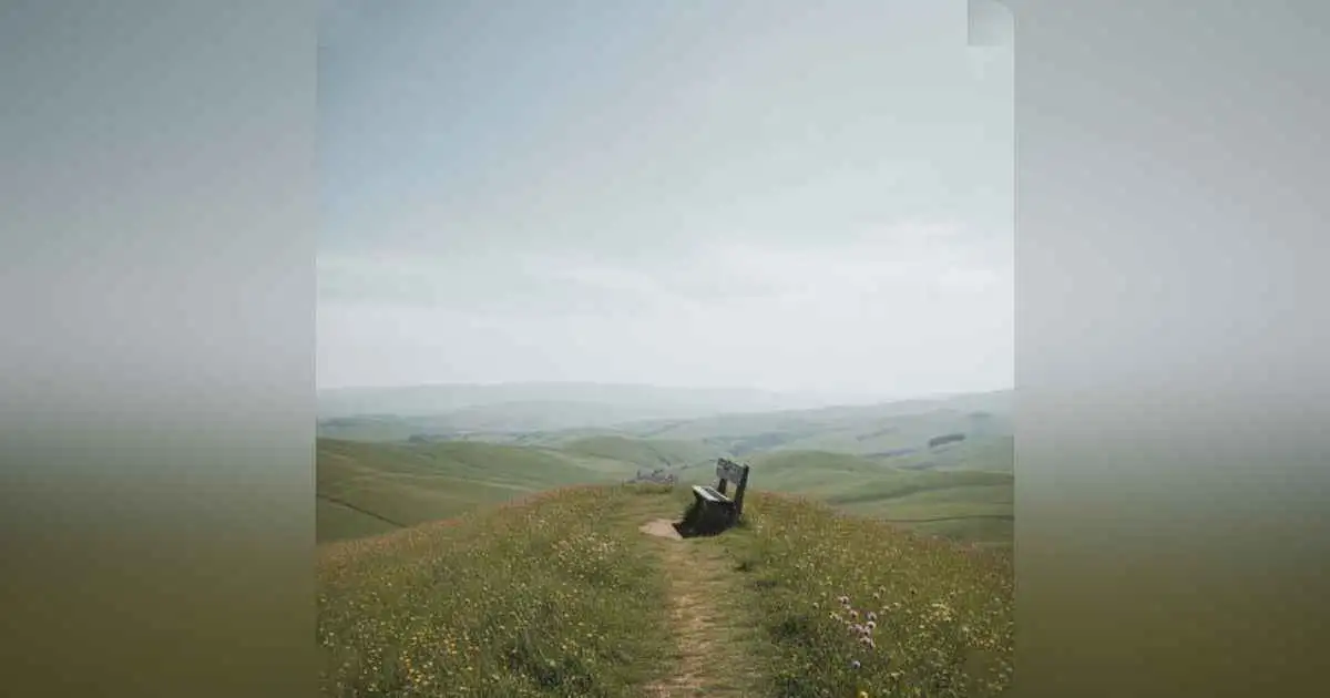 A serene landscape depicting the tranquility of nature, symbolizing spirituality, life lessons, journaling, slowness, and minimalism.