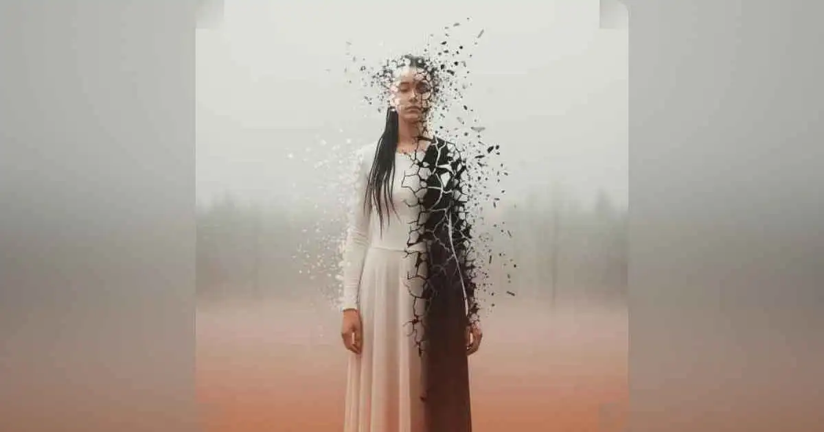 A person dissolving into light, symbolizing emotional healing and transformation