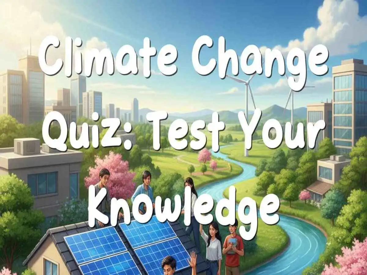 Quiz cover image showing people learning about climate change