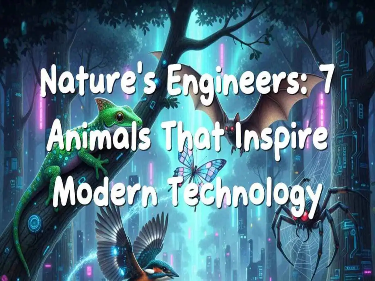 A collage of animals inspiring modern technology innovations