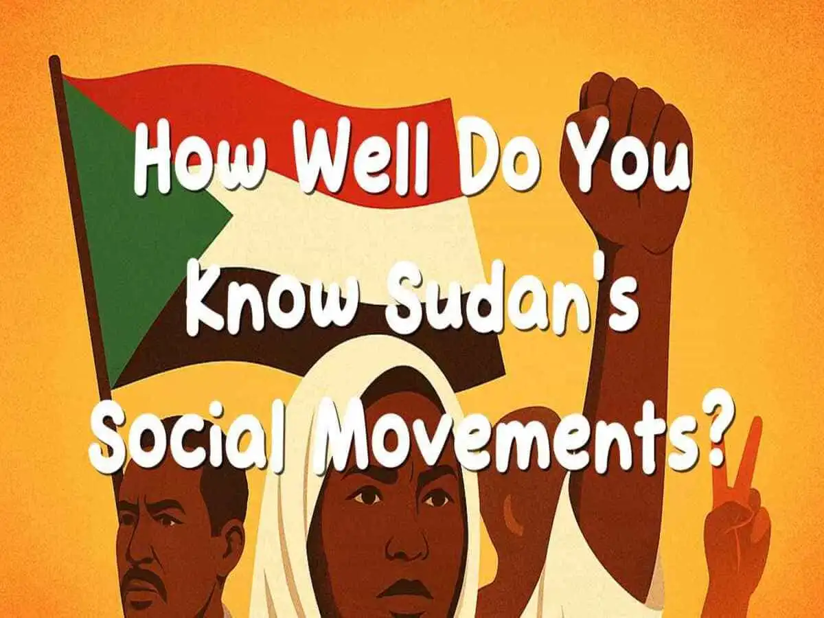 Illustration representing Sudanese protests, leaders and community change