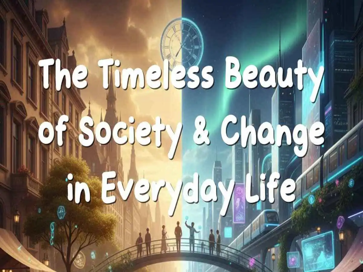 Banner illustration for The Timeless Beauty of Society & Change in Everyday Life showing thematic elements, no text