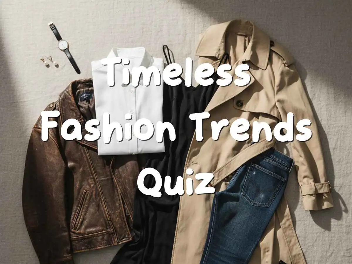 टाइमलेस फैशन के ज़रूरी कपड़े और एक्सेसरीज़ की छवि।