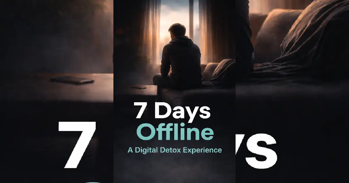 Person sitting quietly without using a phone during a digital detox