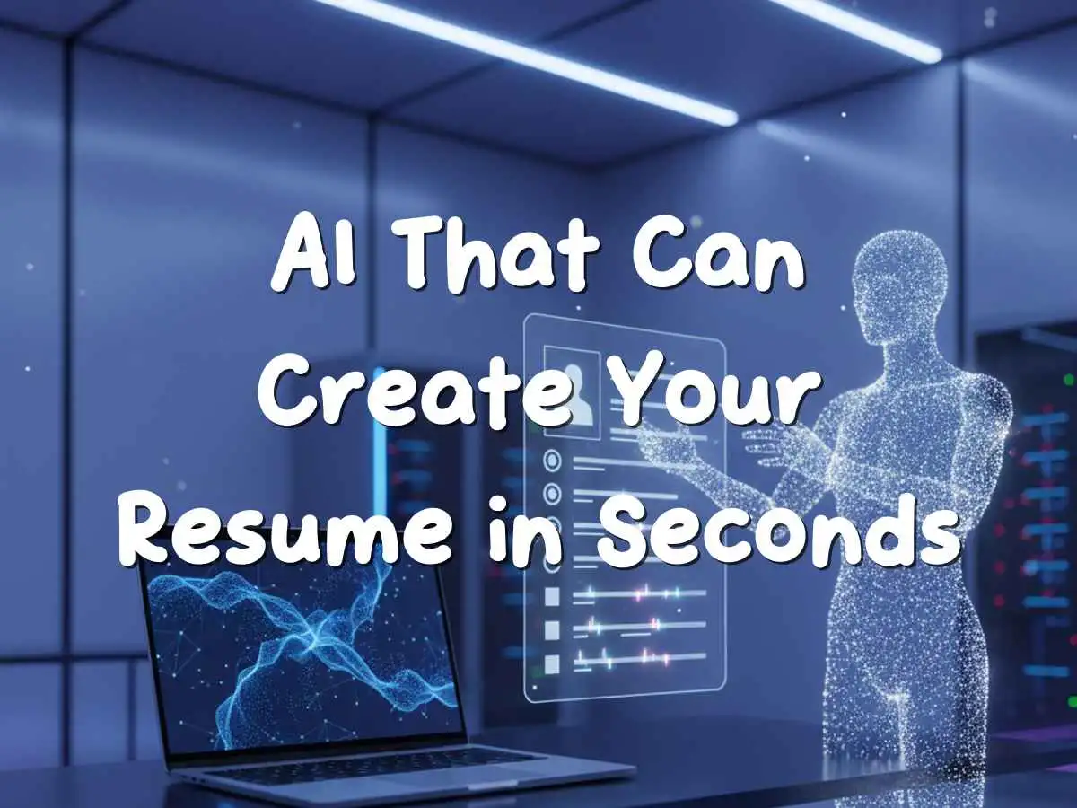 Futuristic AI interface generating a resume instantly with clean minimal design