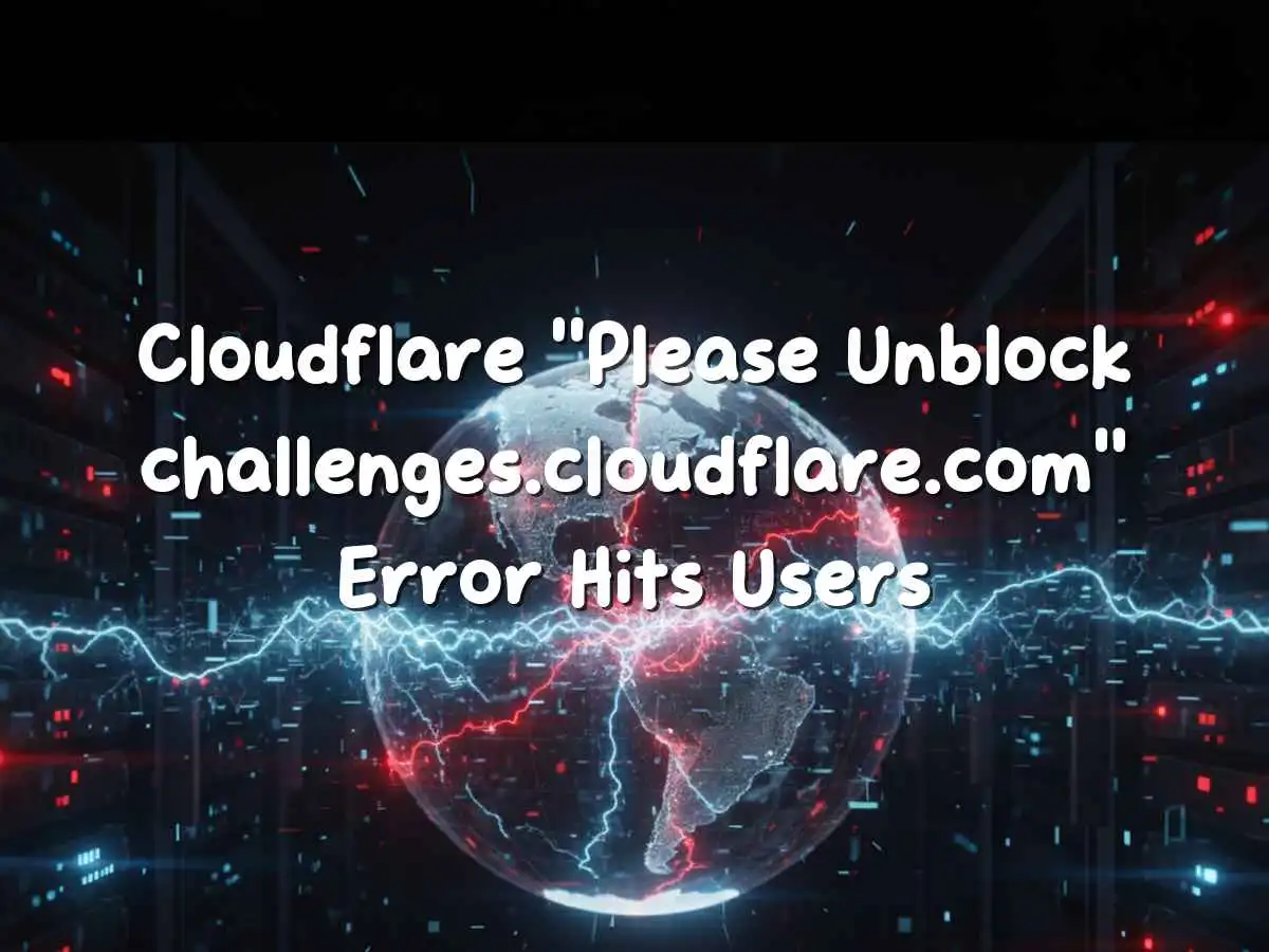 Browser showing Cloudflare challenge error message