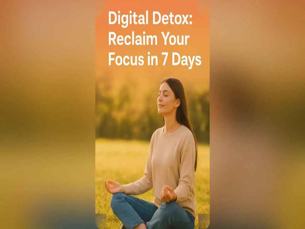 Person relaxing outdoors during a digital detox, free from devices and stress