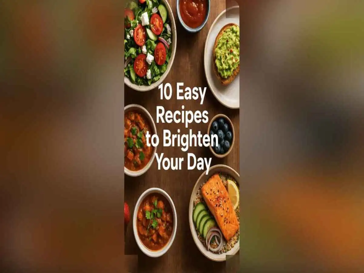 colorful assortment of homemade dishes on a rustic wooden table