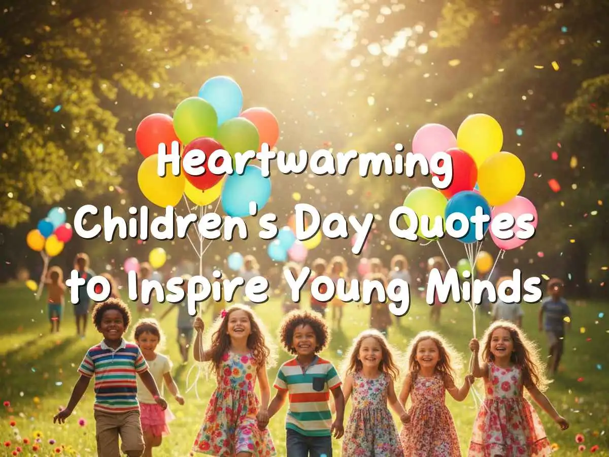 Vibrant celebration scene of children playing in nature with warm festive lighting