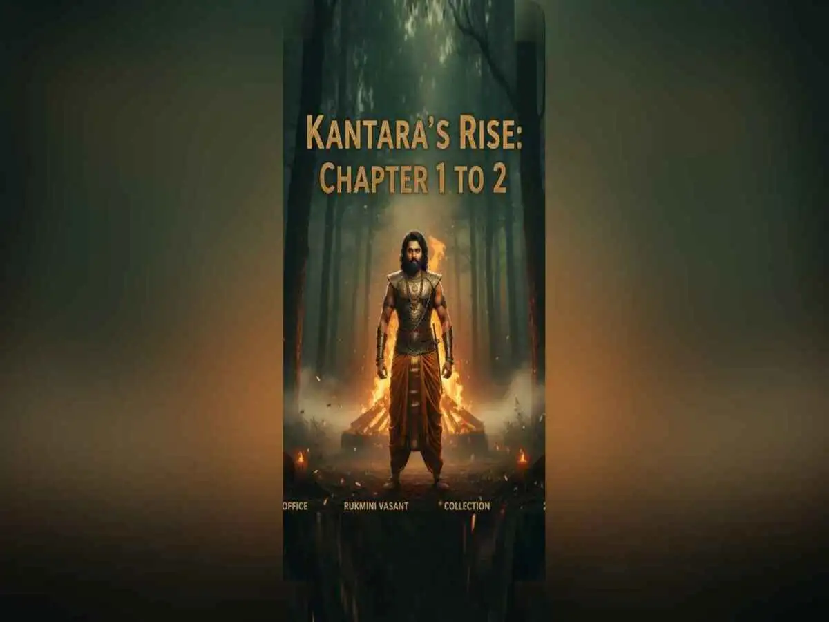 Poster collage: Kantara Chapter 1 & Kantara 2 with box office graphs