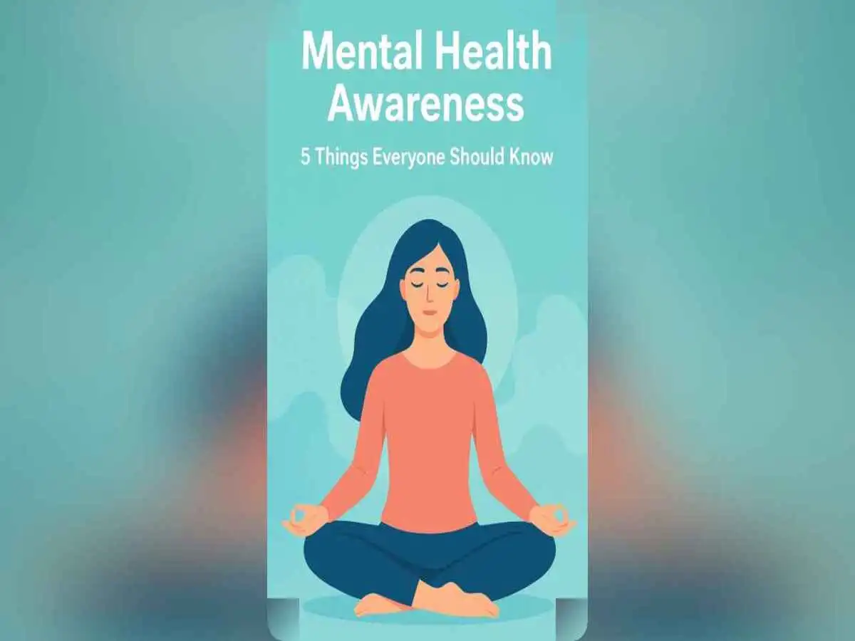 A calm person meditating surrounded by soft pastel gradients symbolizing mental balance.