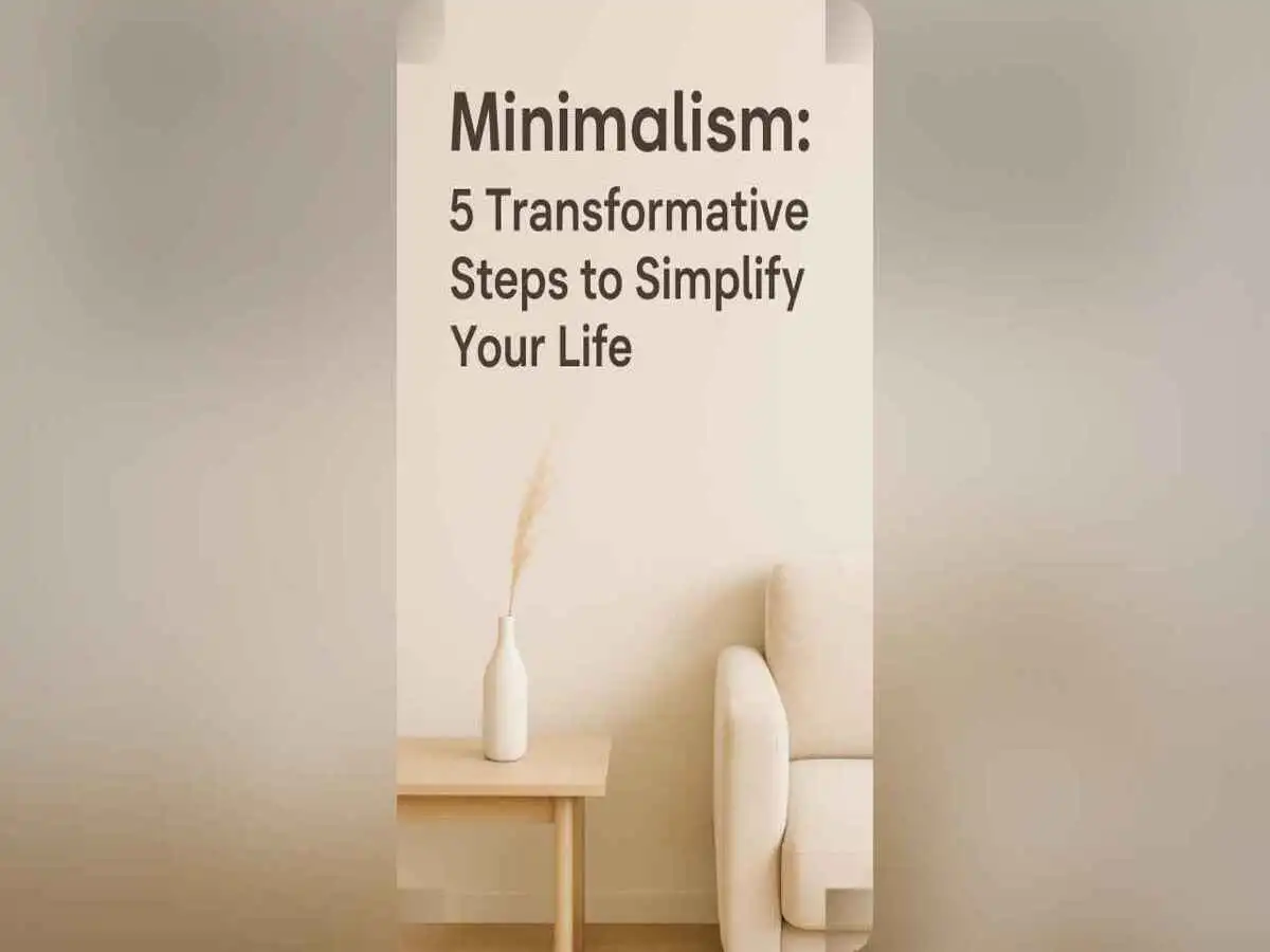 A minimalist workspace with calm tones, symbolizing simplicity and balance