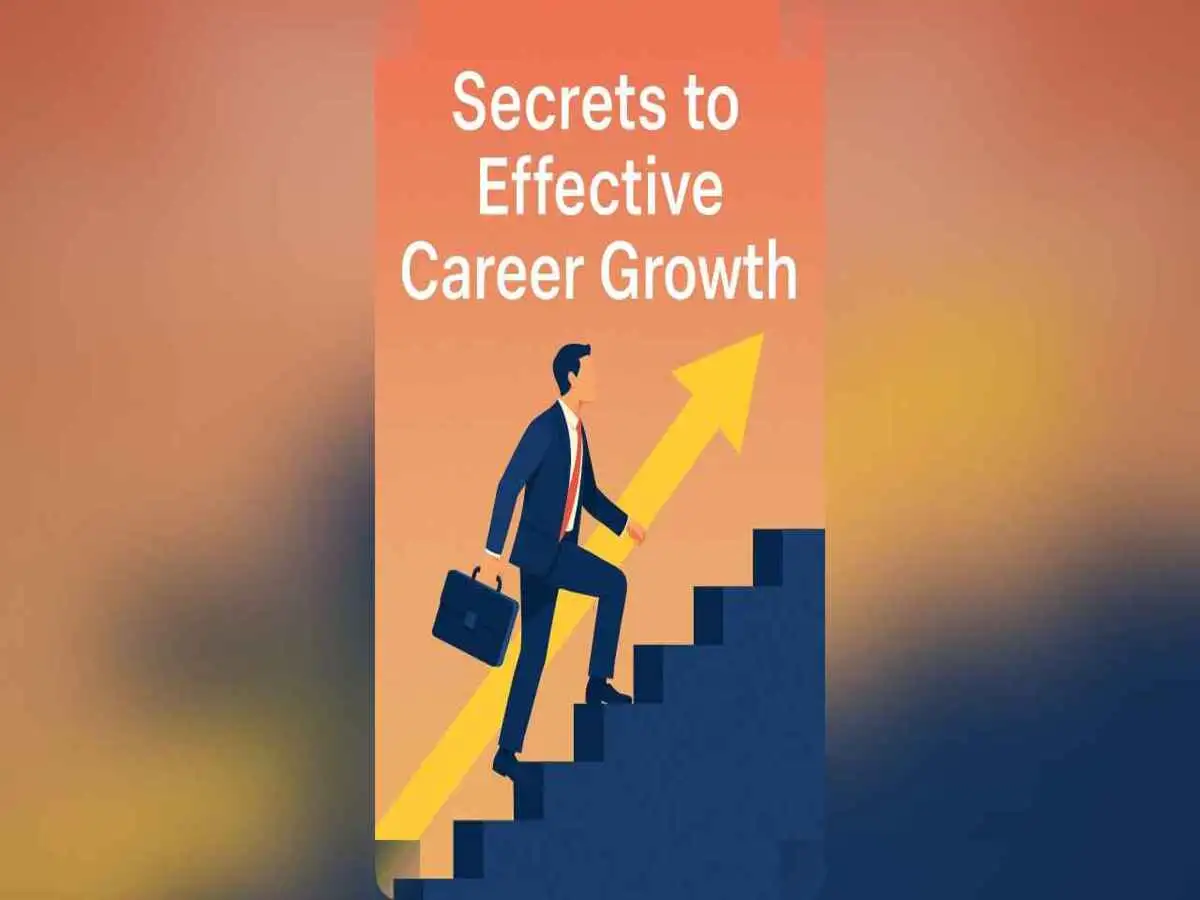 A professional climbing a staircase symbolizing career growth