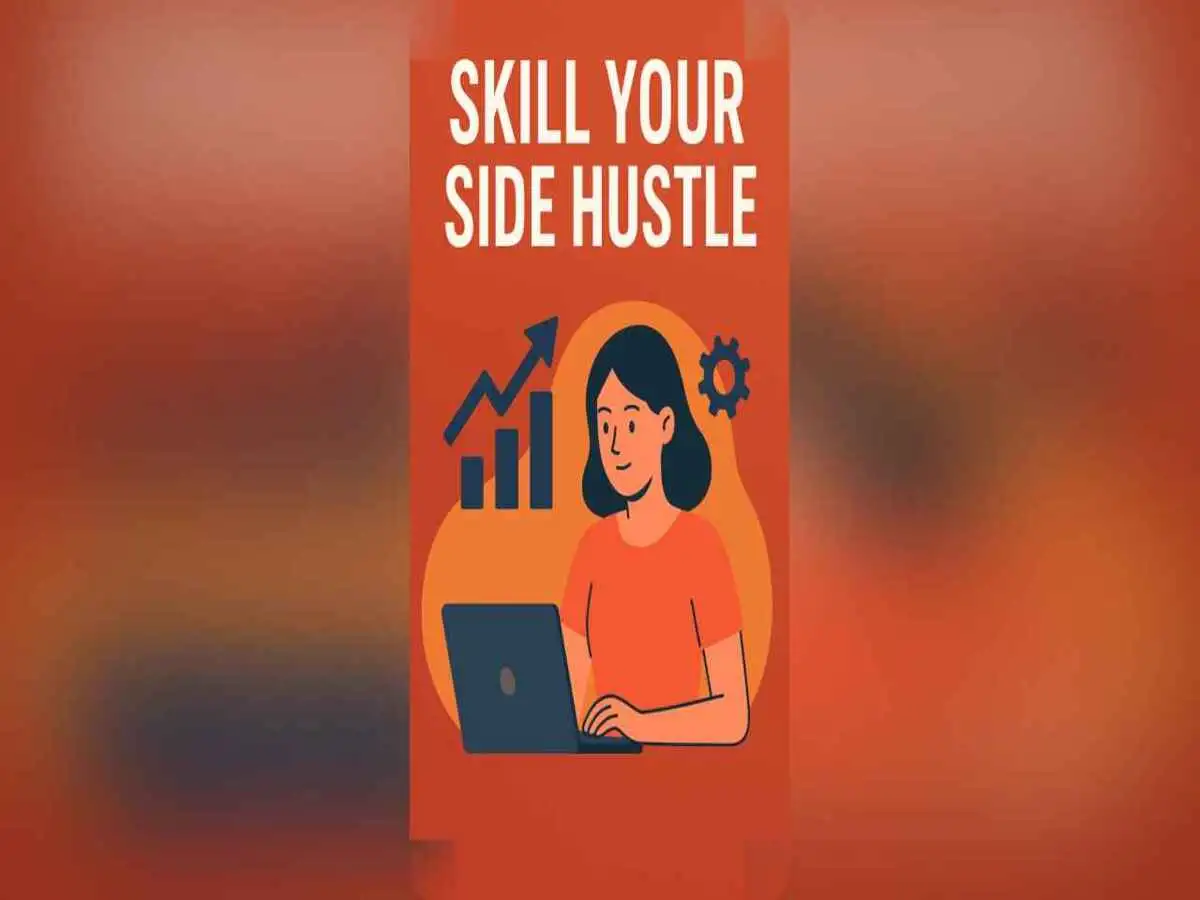 Young professional learning new skills for side hustle success