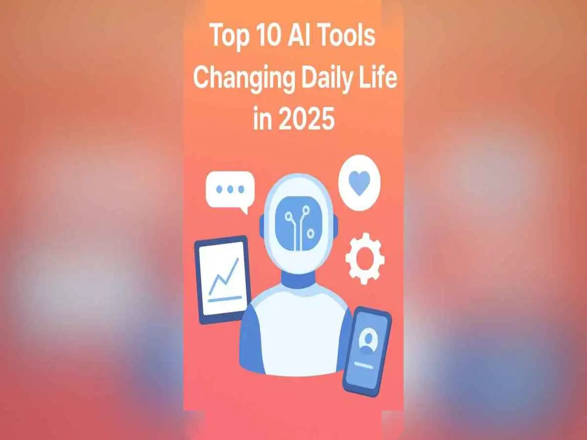 Illustration of AI technology enhancing daily life in 2025 across health, home, and work.
