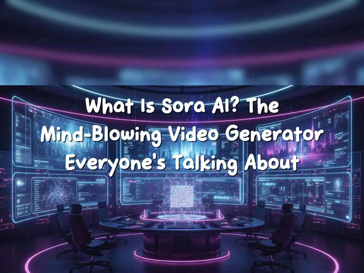 Sora AI text-to-video generator concept with futuristic visuals