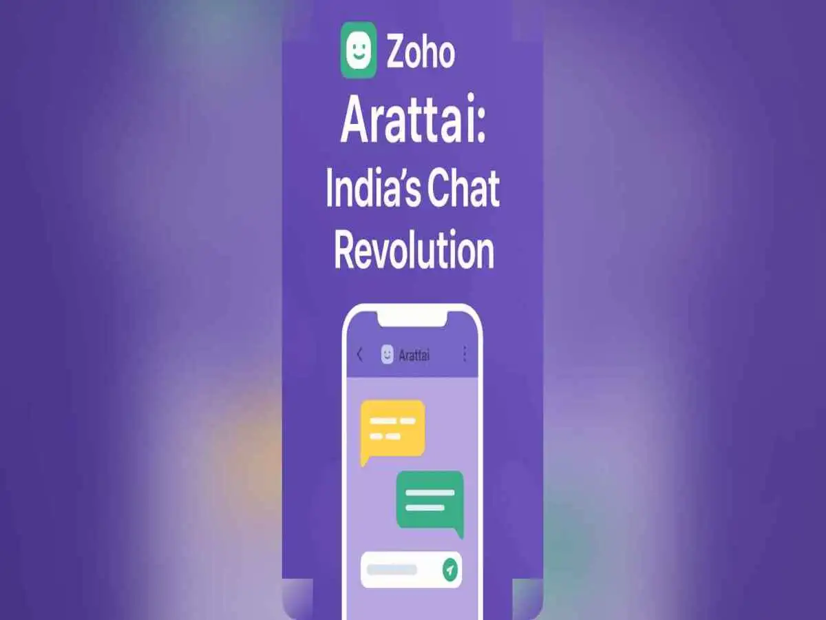 Zoho Arattai messaging app logo and interface illustration